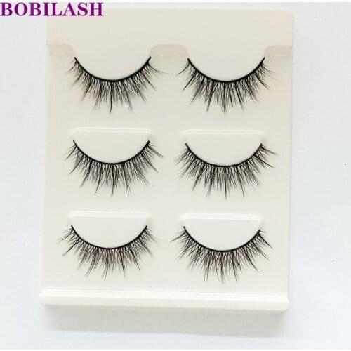 3pairs 3D Faux Mink Eyelashes Natural False Eyelashes Thick Eye Lashes Soft Eyelash MakeupExtension Tool