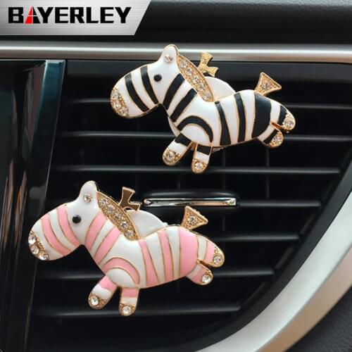 Car Flavoring Smell Air Freshener In Car Aroma Diffuser Air Vent Clip Diamond Cute Zebra Fragrance In Auto Accessory For Girls