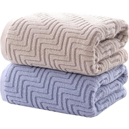 Towel Bath Towel Pure Cotton Super Soft Geometric Water Absorption Beach Towel Plaid Thicken Comfortable Absorbent Fashion