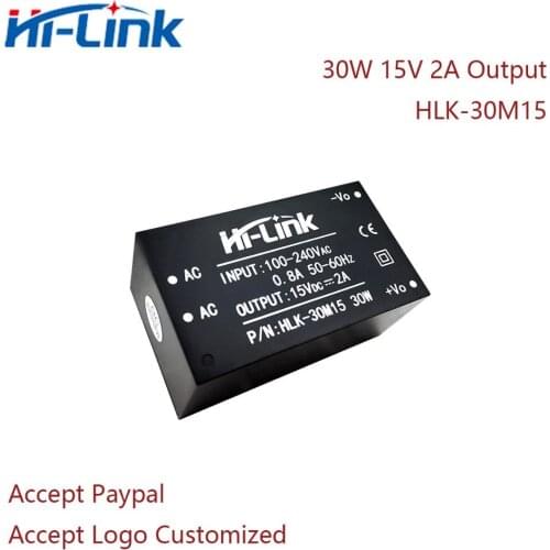 Free Ship 2pcs/lot Hi-Link GaN Power supply 85-264V to 15V 2A 30W power supply module pcb transformer