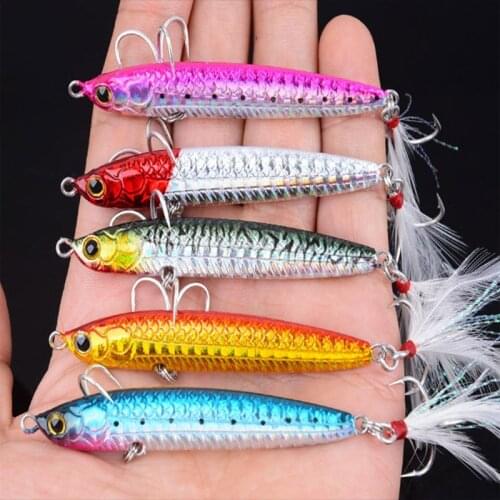 Fishing lure 20g 7cm Metal Sequins Lures jig Spoon Lure with Treble Hook jigging bass artificial bait fishing tackle accessories