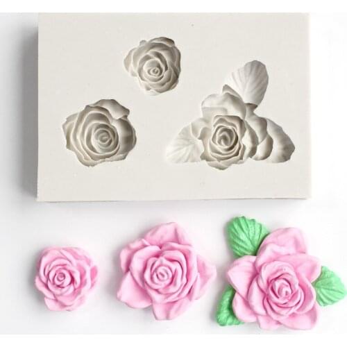 Big Rose Flower With Leaft Silicone Mold Fondant Mold Cake Decorating Tools Chocolate Gumpaste Mold