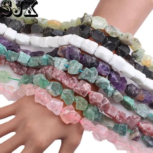 Natural Irregular Freeform Raw Stone Rough Crystal Amethysts Tiger Eye 14-18mm Minerals Crystal Beads Diy Jewelry Making