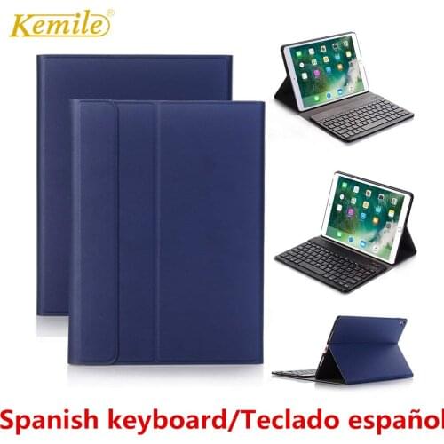 Spanish keyboard For iPad 6th 2018 9.7 Case Ultra thin Smart stand Cover For iPad Air 1/2 Pro 9.7 2017 Case Spanish Keyboard