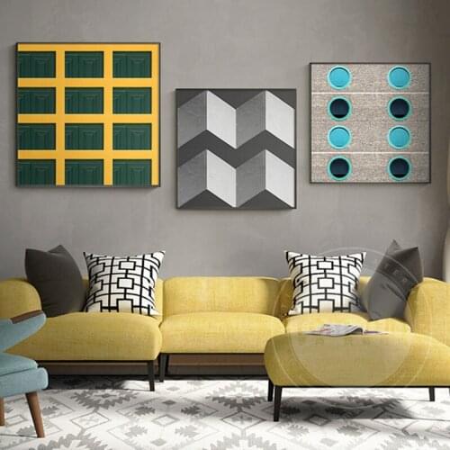 Colorful Struction Paintings Freshing Posters Abstract Wall Art Canvas Wall Pictures for Living Room Canvas Painting Home Deco