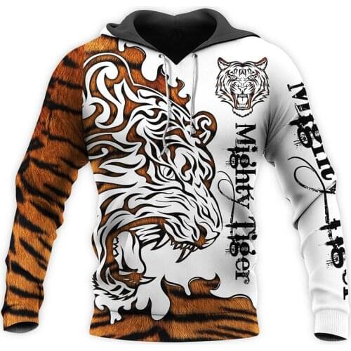 Fashion Harajuku Autumn/Winter Zipper Hoodie Fierce Tiger 3D Full Print Hoodie Men and Women Street Casual Sweatshirt