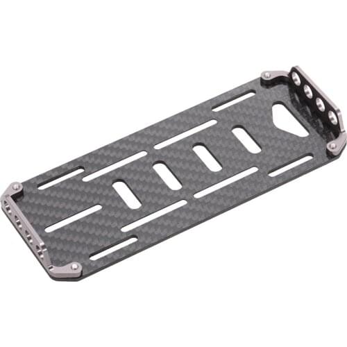 Black Carbon Fiber Battery Mounting Plate for 1/10 Scale RC Crawler Car Axial SCX10 CC01 F350 D90RC4WD