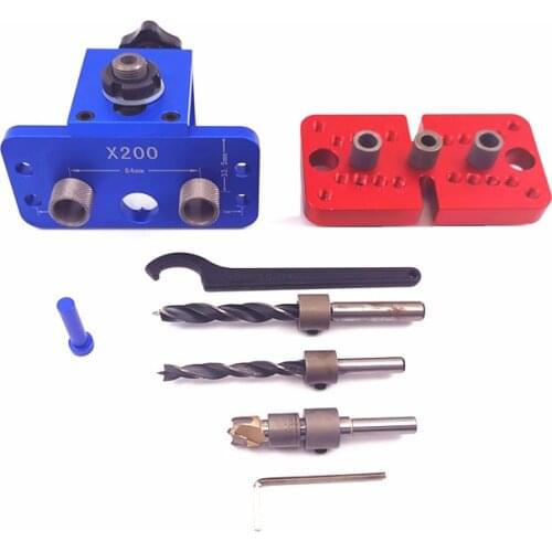 3 In 1 Woodworking Tools Log Tenon Board Dowelling Jig Hole Puncher Locator Kit Drill Guide Set Aluminum Alloy Carpentry Punche