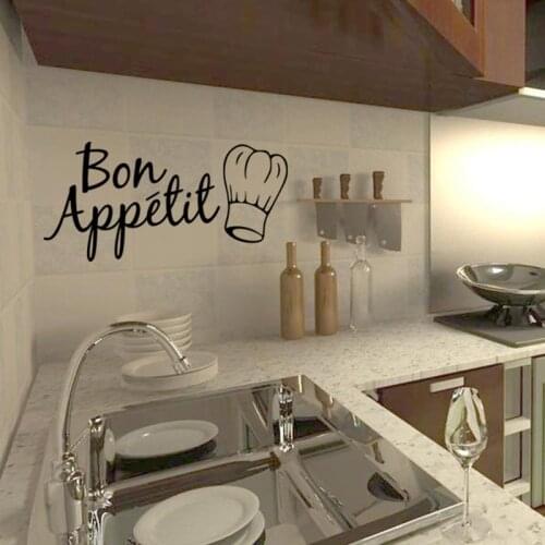Kitchen Wall Stickers Autocollant Mural Bon Appitit Decal Home Decor Restaurant Decoration Wallpaper Wall Art 58x28cm CP0398