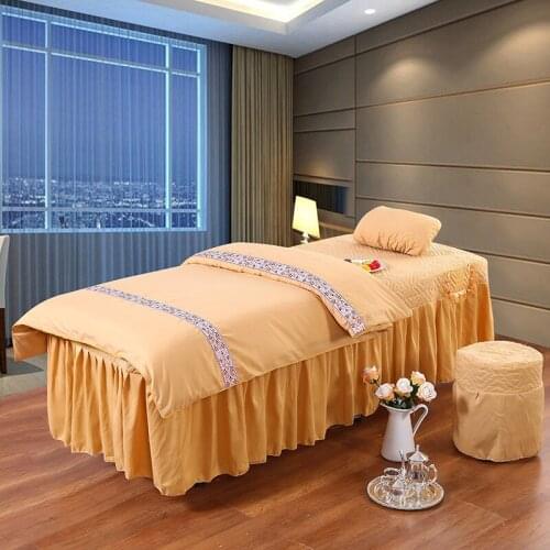 New 1pcs Ruffle Bed Skirt Beauty Salon Massage Table Bed Sheet Bedspread Skin-Friendly Massage SPA Bed Full Cover High Quality