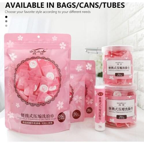 12-100pcs Disposable Pure Cotton Compressed Portable Travel Face Towel Wet Wipe Washcloth Napkin Outdoor Moistened Tissue Towel