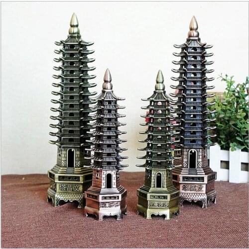 Genuine Wenchang Tower Decoration 9 Layers And 13 Layers Business Gifts Home Furnishings Decor Metal Building Model Crafts
