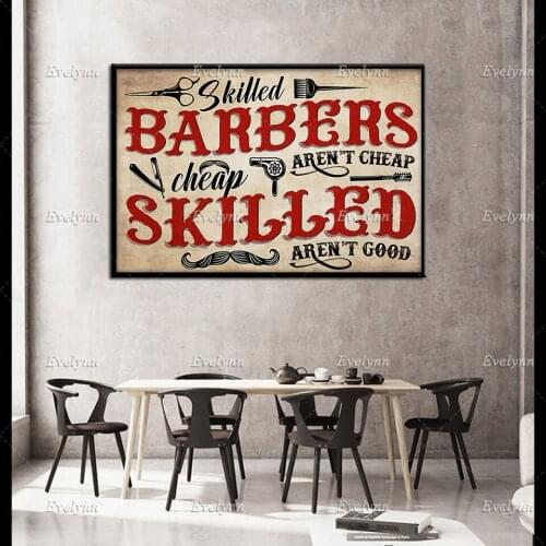 Barber Hairdresser Hair Stylist Gifts Skilled Barbers Aren't Cheap Retro Poster Wall Art Prints Home Decor Canvas Unique Gift