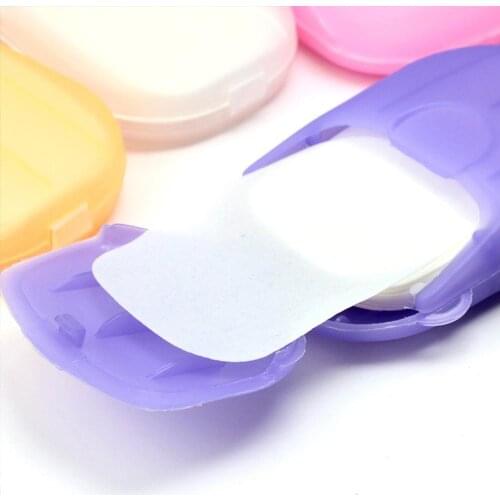 1 Box = 20 pcs Paper Soap Outdoor Travel Bath Soap Tablets Portable Hand-washing Soap