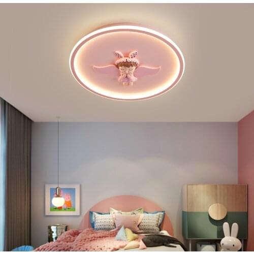 2021 Nordic Modern Ceiling Lights for Childrens Room Pink Kitty LED Bedroom Lamp Girls Kids Room Light Fixtures