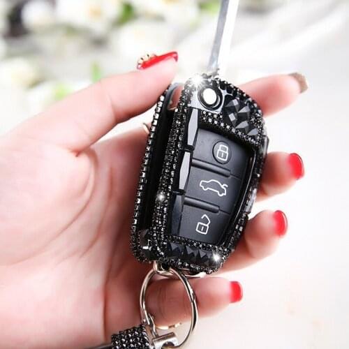 Handmade Luxury Diamond Bling Car Key Case Cover/ Key Shell Holder For AUDI A1 A3 Q3 S3 S5 S6 R8 TT Q7 Q5 A6 A4 Accessories