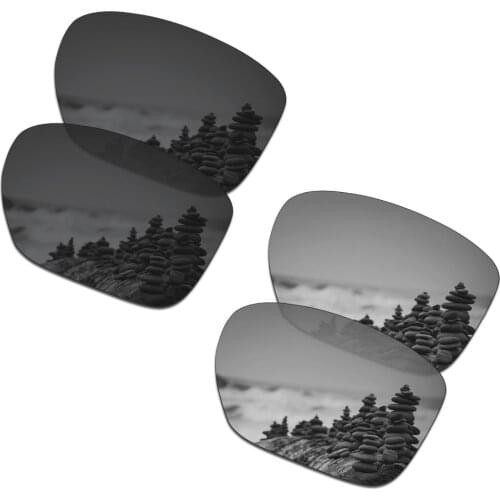 SmartVLT 2 Pairs Polarized Sunglasses Replacement Lenses for Oakley Sliver XL Stealth Black and Silver Titanium