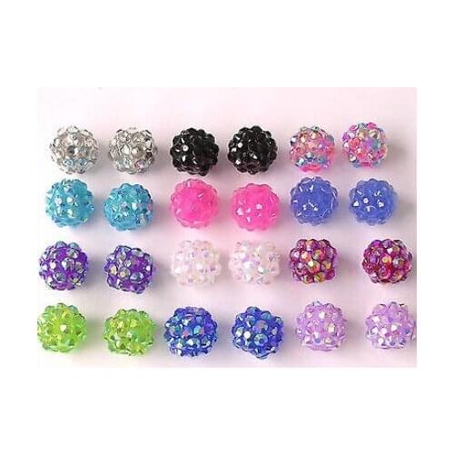Mixed Random Color 10MM * 12mm Resin Beads,Ball Chunky Beads for Bracelet Necklace DIY Basketball Wives Jewelry eter3 crystal