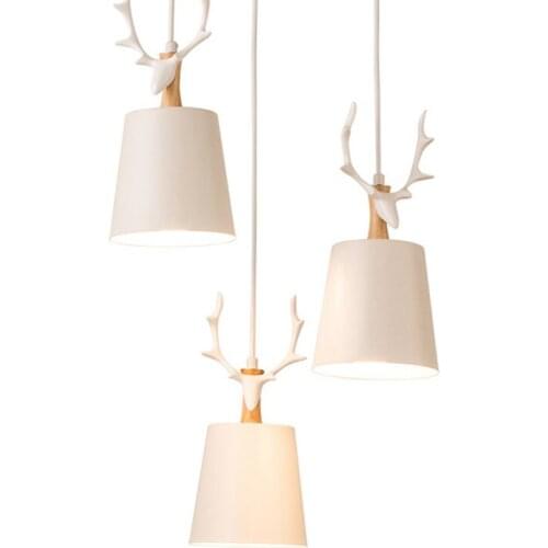 Modern Led Pendant Lights Fixtures Nordic Iron Antlers Hanging Lamp for Dining Room Bedroom Luminaire Suspension Loft Home Decor