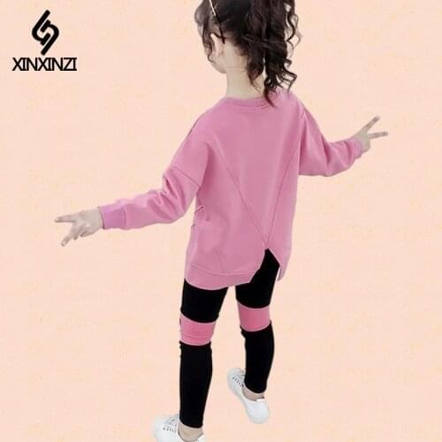 Teenager baby kids girl Clothes Hoodie winter Autumn loose tracksuit t Shirts + leggings pants hip hop 4 5 6 7 8 9 10 11 12 Year