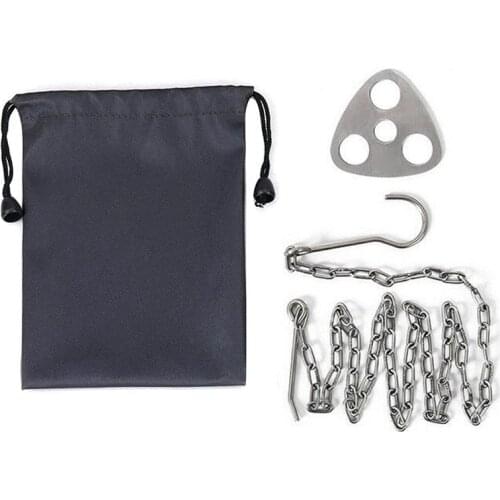 Stainless Steel Outdoor Multifunctional Convenient Hanger Barbecue Camping Pot Rack Tripod Hanging Ring Portable Bracket To M7W0