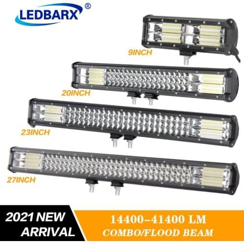 LEDBARX 9 20 23 27" Inch Offroad LED Light Bar 12V 24V Triple Row Truck LED Bar For Jeep Car SUV 4x4 4WD ATV Boat Off Road