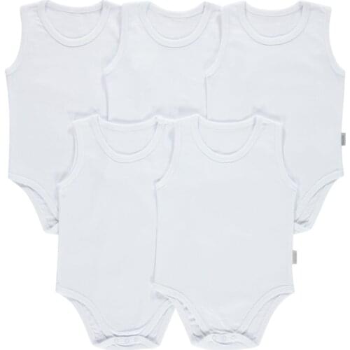 Bike Collar Snaps Bady - 3-9 Month-White-5 PCs