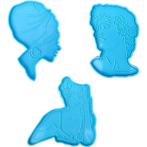 Female Head Shaped Coaster Epoxy Resin Mold Cup Mat Mug Pad Silicone Mould DIY Crafts Jewelry Home Decortaion Casting Tools
