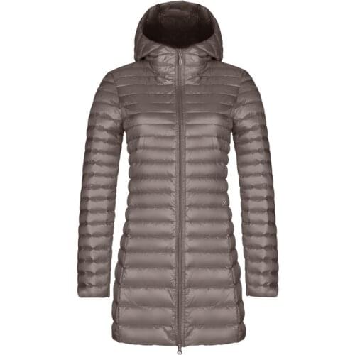 Winter Plus Size 5XL 6XL Womens Hoody Duck Down Jackets Mid Long UltraLight Down Coat Hooded Long Jacket Autumn Outerwear Parkas