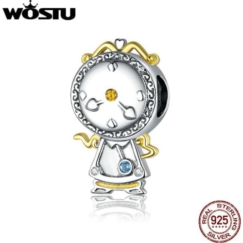 WOSTU Magic Clock Charsm 925 Sterling Silver Shake Pendant Beads Fit Original Bracelet For Women Genuine Jewelry 2020 CTC320