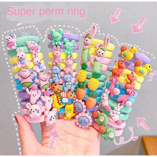 10PCS/Set Girls Colorful Nylon Small Elastic Hair Bands Children Ponytail Holder Rubber Bands Headband Kids Hair Accessories