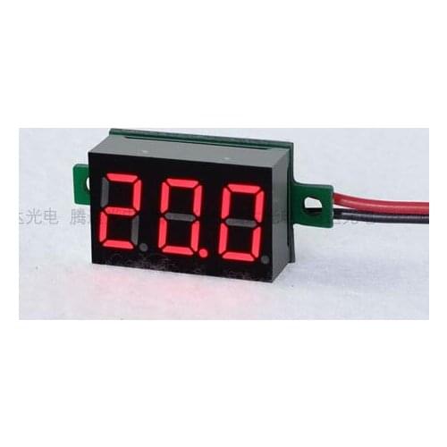 100pcs 0.36inch Digital Voltmeter Red LED Amp Digital Gauge Voltage Meter DC4.5-30V Voltage Indicator two wires 33*15*10mm