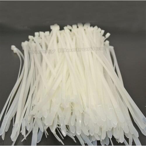 1000 PCS 8" inch 200mm X 4mm White Cable Wire Zip Ties Self Locking Nylon Cable tie