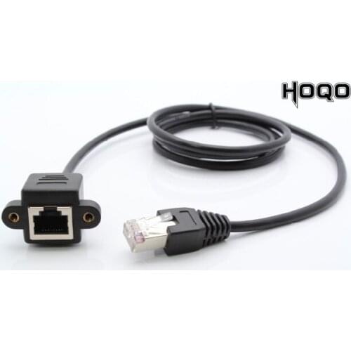 3m Rj45 screw Panel mount ethernet Extension Cable LAN Male to Female UTP Cat5e internet Cord, female connector with Screw hole