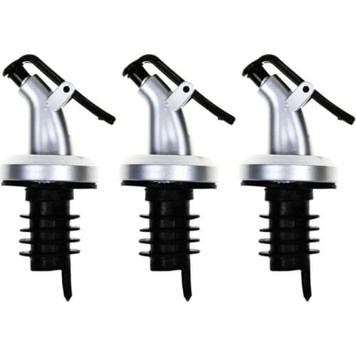 3Pcs Oil Bottle Stopper Lock Plug Seal Leak-proof Food Grade Rubber Nozzle Sprayer Liquor Dispenser Wine Pourer Kitchen Bar Tool