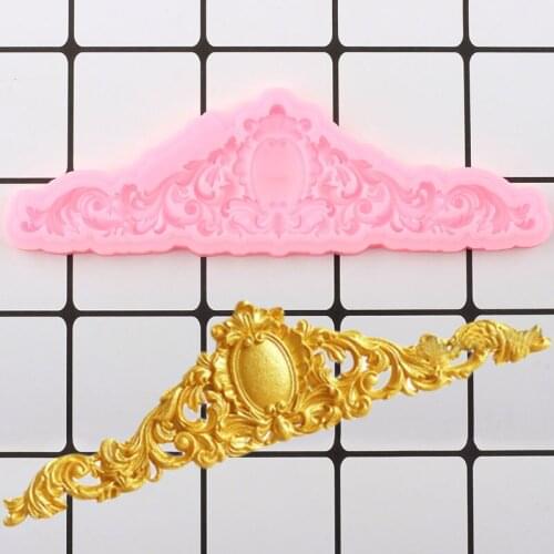 3D Relief Cupcake Topper Silicone Mould Cake Border Fondant Mold Cookie Baking Cake Decorating Tools Candy Clay Chocolate Molds