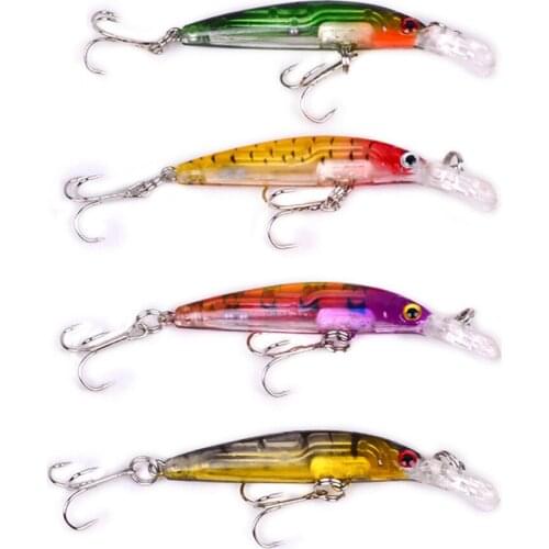 4PCS Fishing Fish Bass Minnow lure hook baits 7cm/3.9g Free shipping