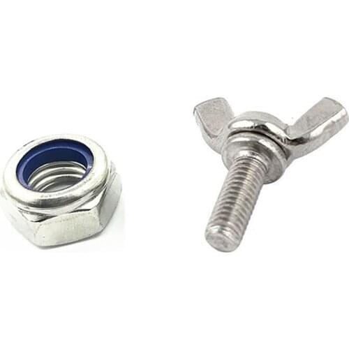 5 Pcs M6pcs 20Mm Thread Wing Bolt Butterfly Screw & 1 Set 7 Sizes 304 Stainless Steel Nylon Lock Nut Assortment Kit