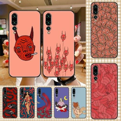 Art polly nor painting Phone case For Huawei P Mate P10 P20 P30 P40 10 20 Smart Z Pro Lite 2019 black fashion funda tpu bumper