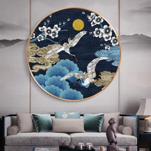 EECAMAIL DIY Full Diamond Painting No Frame Round Diamond Painted Diamond Embroidery Fairy Crane Home Decoration