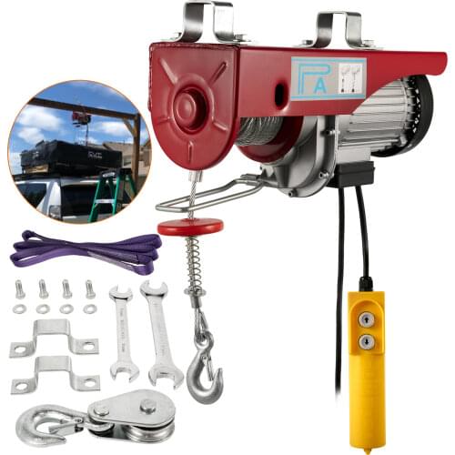 VEVOR 440 880 1320 1760lbs Electric Hoist Crane Portable Lifter Overhead Garage Winch Effort Elevator with Wired Remote Control