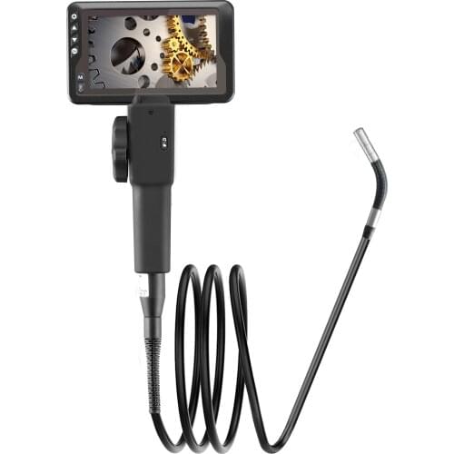 4.5Inch 5.5MM Steering Endoscope Two-Way Articulating Borescope Videoscope Inspection Camera for Automotive Aircraft Mechanics