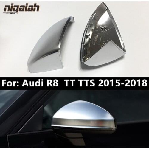 Rearview Mirror Cover for Audi R8 TT TTS 2015 2016 2017 2018 Side Door Mirror Caps Original Replacement Matte Chrome Housing