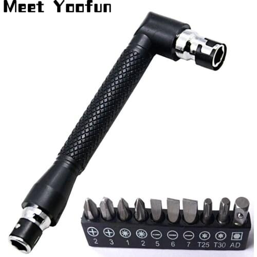 Dual Head L-shaped Mini Socket Wrench 1/4" 6.35mm Screwdriver Bits Key Utility Tool And Screwdriver Bit Drill Set