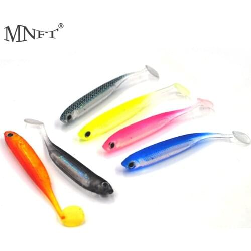 MNFT 24Pcs 6 Colour Tail Rainbow Fish Lure Soft Swimbaits 3D Eyes Silicone Fishing Lures 70mm/2.1g