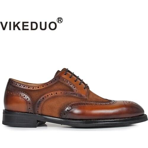 Superstar Vikeduo Luxury Flat Shoes Mens Derby 100% Genuine Leather Custom Made Lace-up Formal Wedding Party Original Design