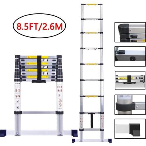 New Portable Telescopic Ladder Foldable Non-slip Aluminum Ladders Telescopic Herringbone Ladder Step Ladder Straight Ladder HWC