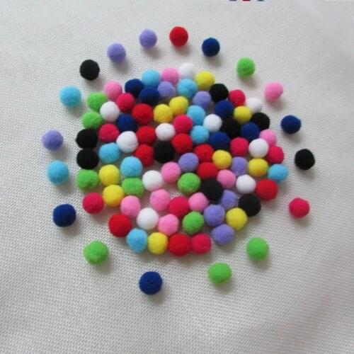 Kids DIY Pompoms Toy Craft Supplies Mini Fluffy Pompon 1.5 cm Pom Poms Christmas Home Decoration Accessories 1000 pcs sale