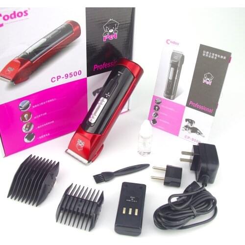 Professional Codos CP9500 Rechargeable Dog Hair Trimmer 4 Adjustable Length Dual Batteries Pet Dog Electric Shaver Clipper