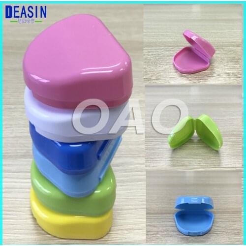 Deasin Professional Denture Bath Appliance Heart-shaped False Teeth Box Storage Case Rinsing Convenient ,cleaning and safety